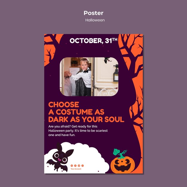 Modello di stampa di Halloween con foto
