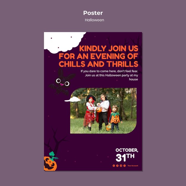 Modello di stampa di Halloween con foto