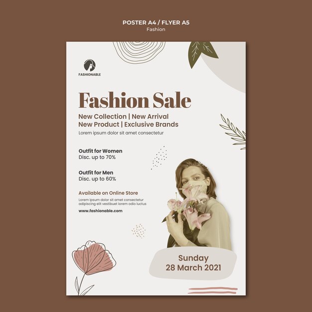 Modello di stampa di moda con foto