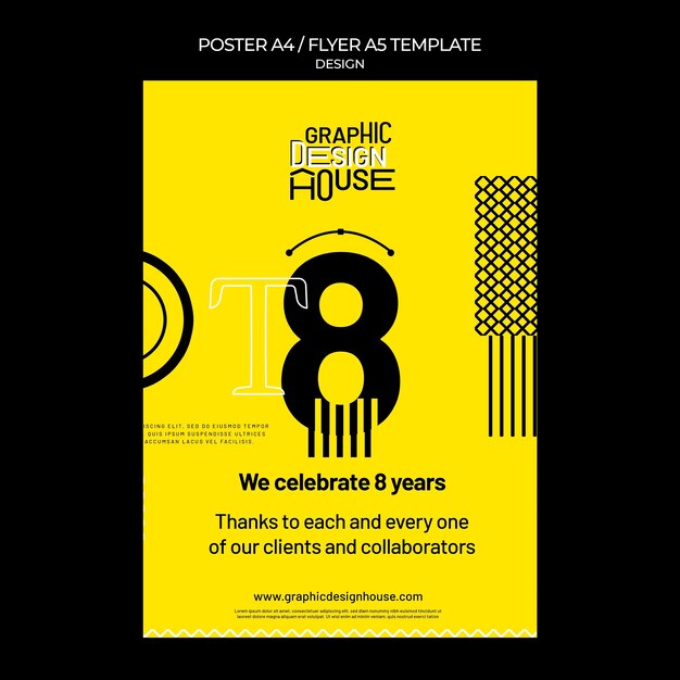Modello di stampa di servizi di progettazione grafica