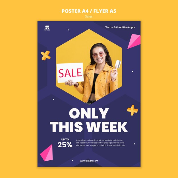 Modello di stampa di vendita con foto