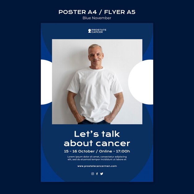 Modello di stampa per la consapevolezza del cancro alla prostata