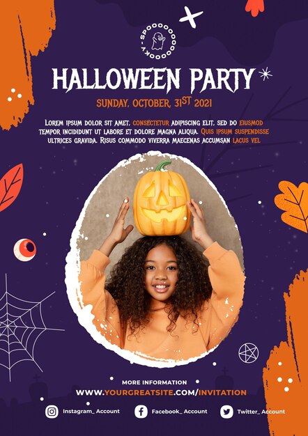 Modello di stampa per la festa di Halloween