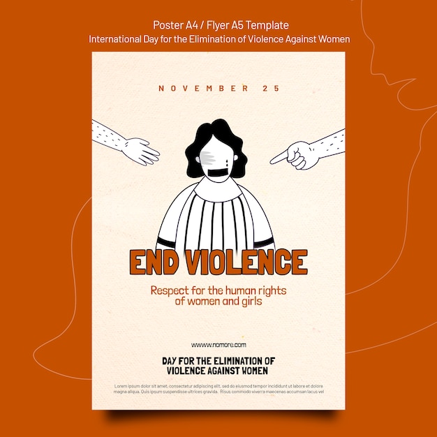 Modello di stampa per la giornata internazionale per l'eliminazione della violenza contro le donne