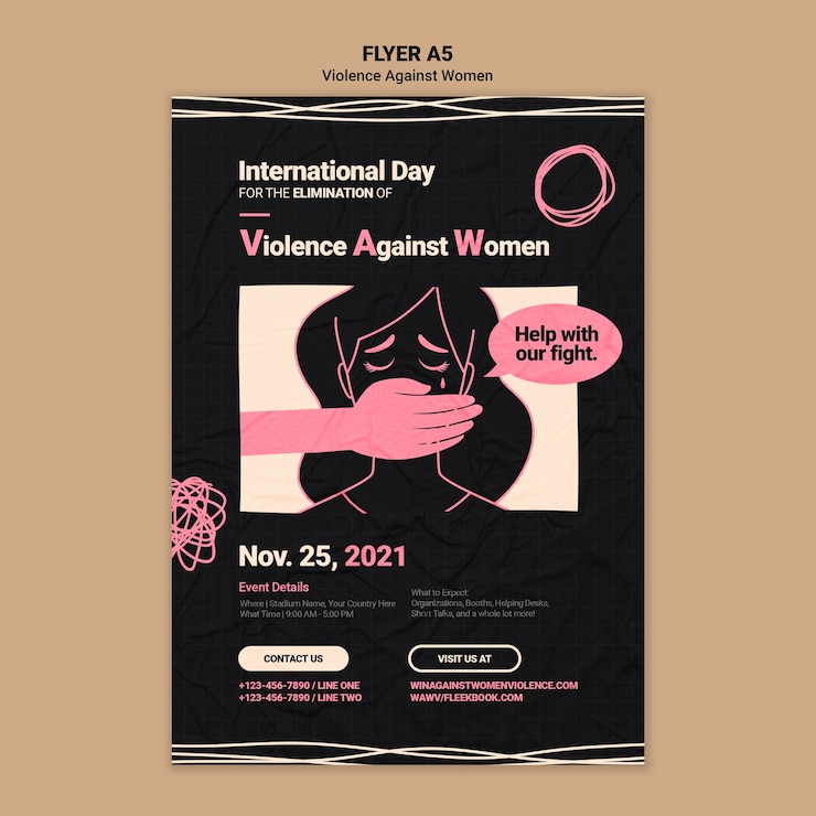 PSD gratuito modello di stampa per la giornata internazionale per l'eliminazione della violenza contro le donne