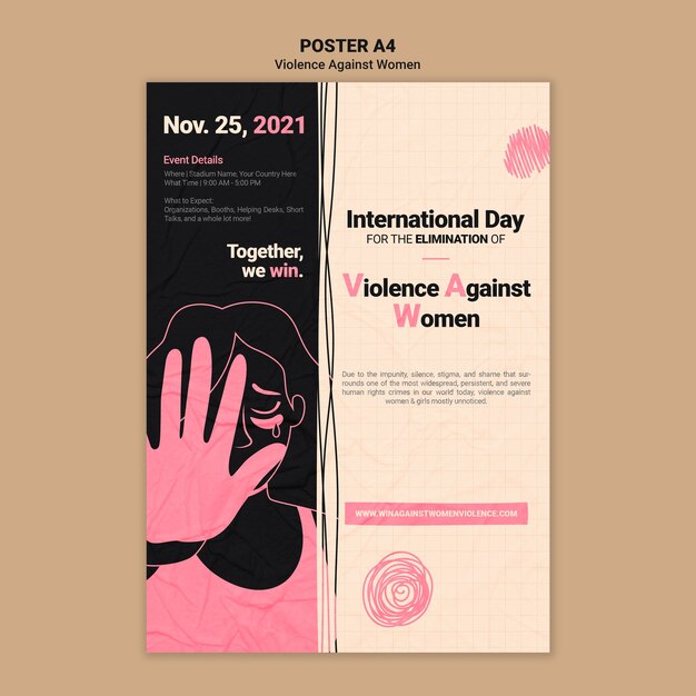 Modello di stampa per la giornata internazionale per l'eliminazione della violenza contro le donne