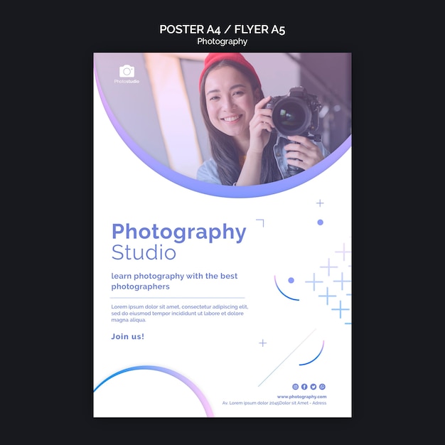 Modello di stampa poster per corsi di fotografia
