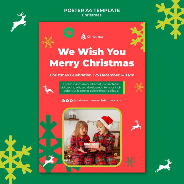 Modello di stampa verticale di Natale festivo
