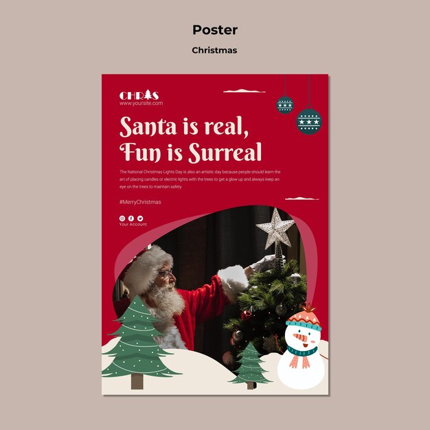 Modello di stampa verticale di Natale festivo