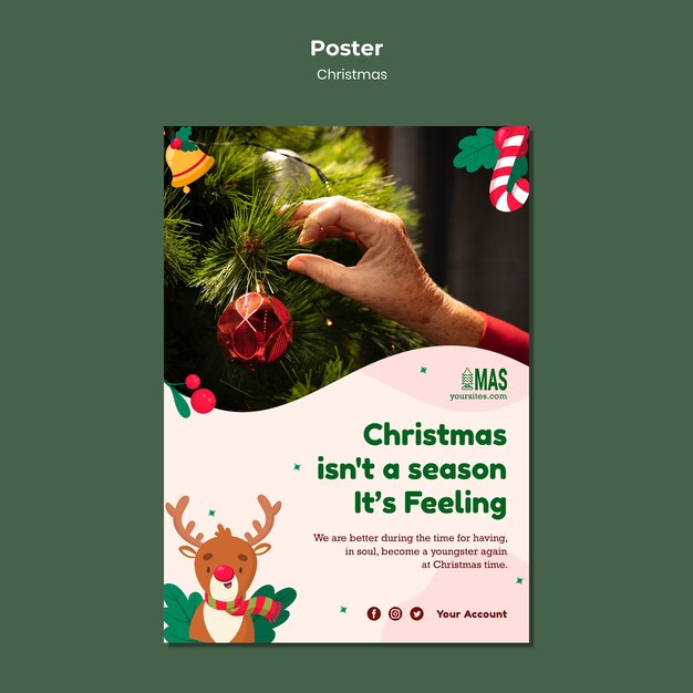 Modello di stampa verticale di Natale festivo