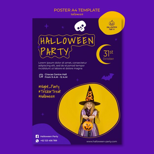 Modello di stampa verticale per la festa di Halloween
