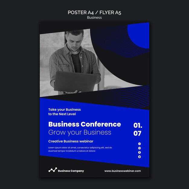 Modello di stampa webinar aziendale Business