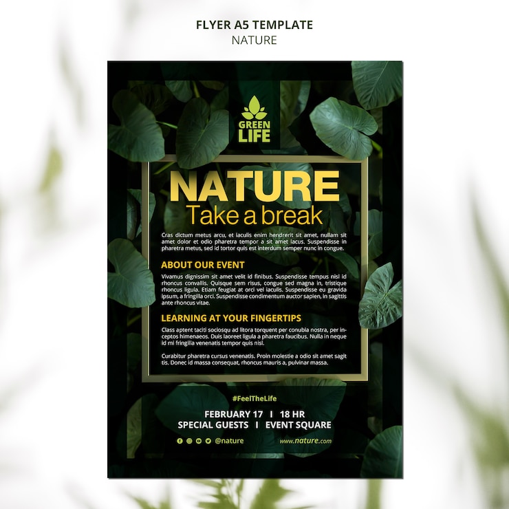 PSD gratuito modello di stile naturale realistico