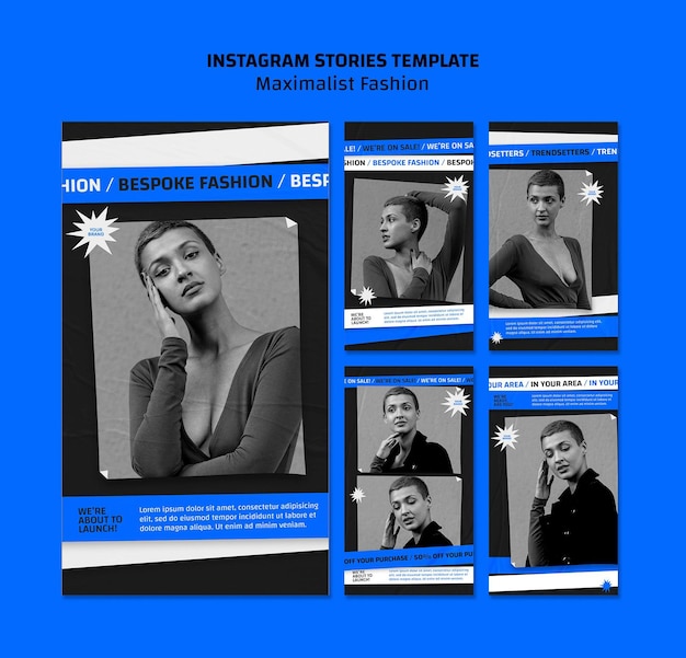 Modello di storie di instagram collezione di moda