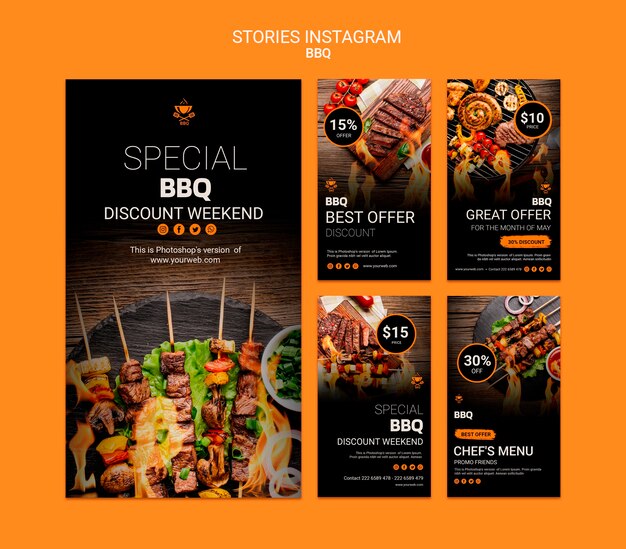 Modello di storie di Instagram con bbq