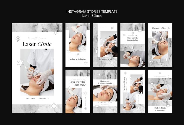 Modello di storie di instagram della clinica laser