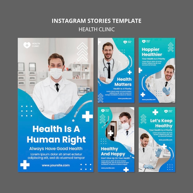 Modello di storie di instagram della clinica sanitaria