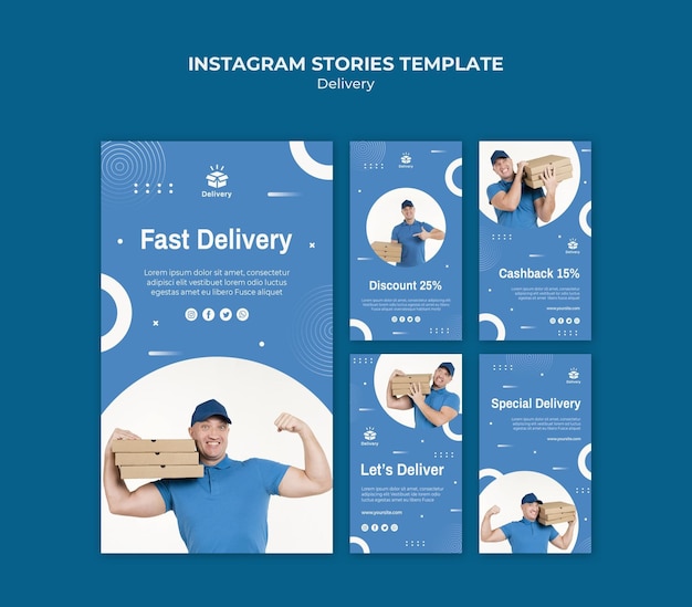 Modello di storie di instagram di consegna