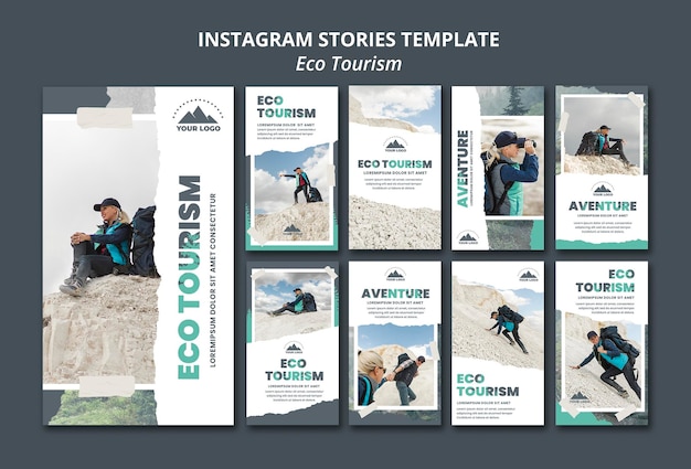 Modello di storie di instagram di turismo ecologico