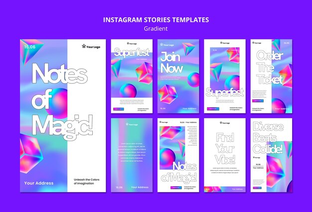 Modello di storie di instagram in stile sfumato