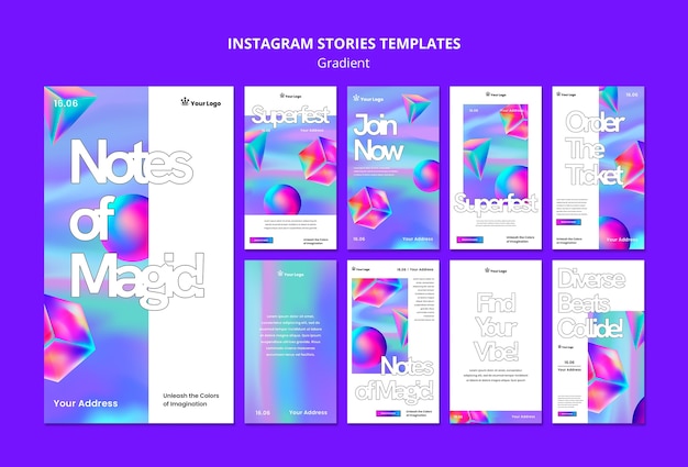 Modello di storie di instagram in stile sfumato