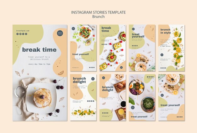 Modello di storie di Instagram per il brunch