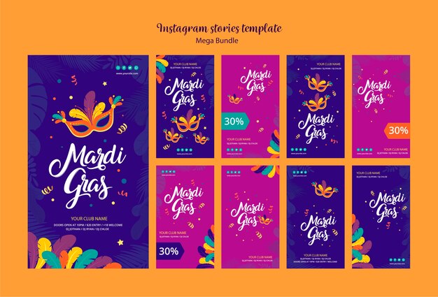 Modello di storie di Instagram per il carnevale