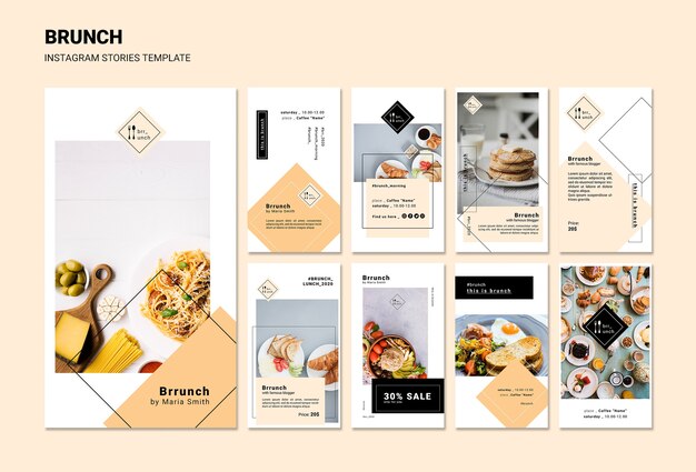Modello di storie instagram di brunch