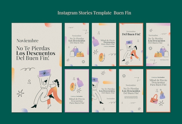 Modello di storie instagram per eventi Buen fin