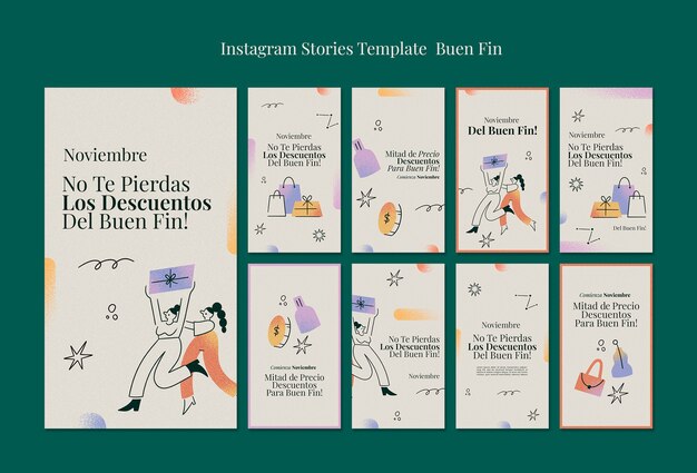 Modello di storie instagram per eventi Buen fin