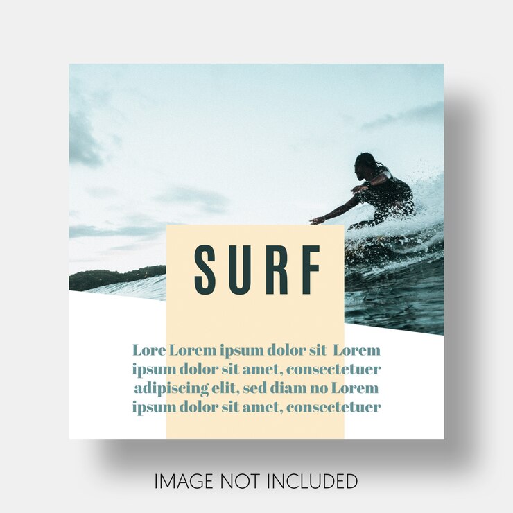 PSD gratuito modello di surf moderno instagram