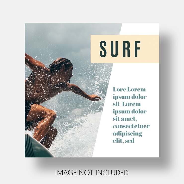 PSD gratuito modello di surf moderno instagram