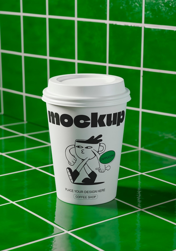 PSD gratuito modello di tazza di carta da caffè