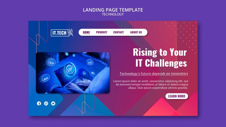 PSD gratuito modello di tecnologia di design piatto