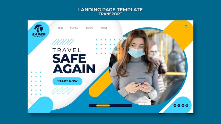 PSD gratuito modello di trasporto dal design piatto