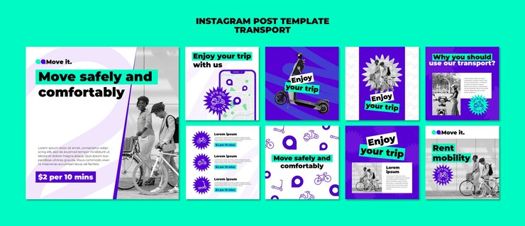 PSD gratuito modello di trasporto dal design piatto