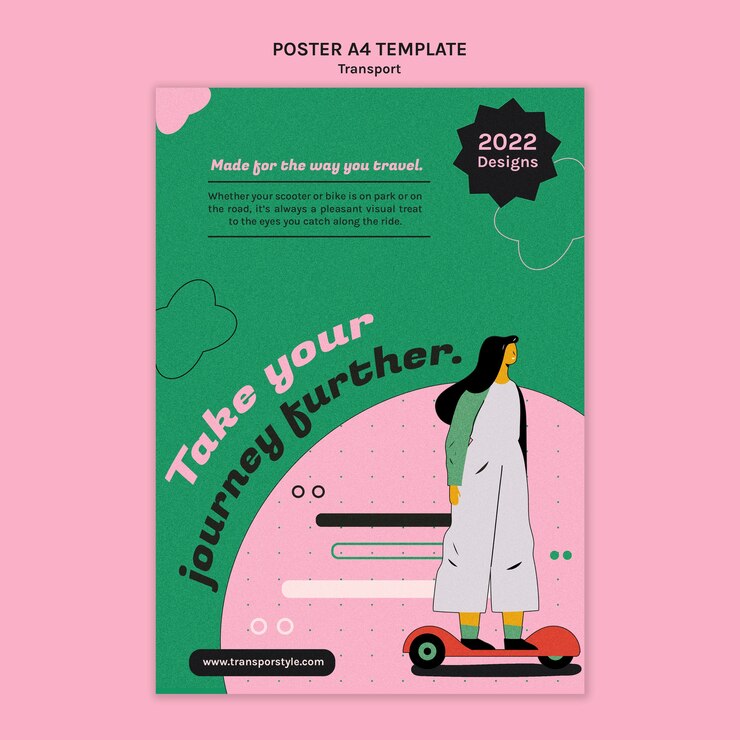 PSD gratuito modello di trasporto ecologico dal design piatto