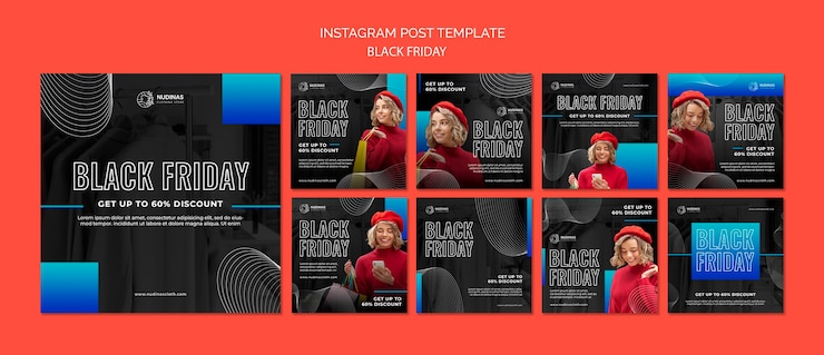 PSD gratuito modello di venerdì nero design piatto
