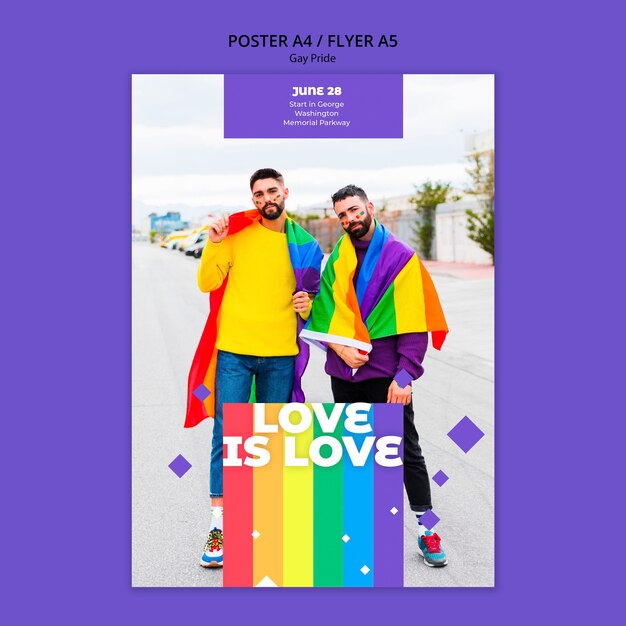 Modello di volantino concetto gay prinde