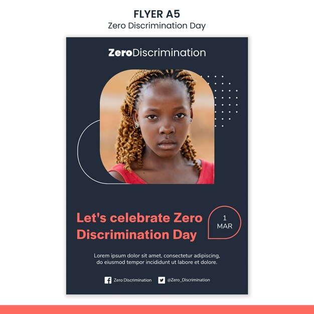 Modello di volantino del giorno di discriminazione zero