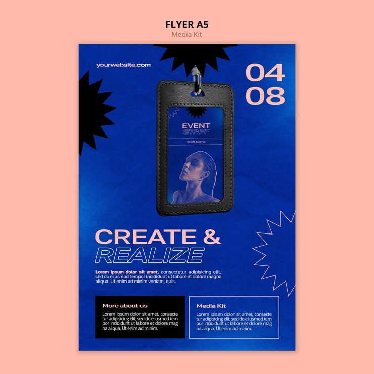PSD gratuito modello di volantino del kit multimediale gradient
