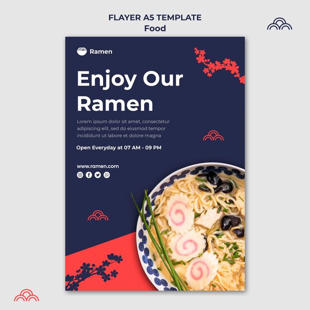 Modello di volantino delizioso ramen