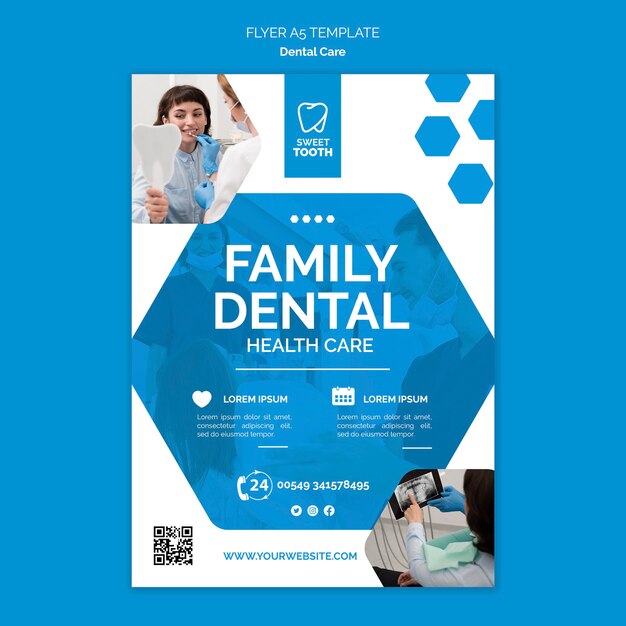 Modello di volantino dentale per famiglie