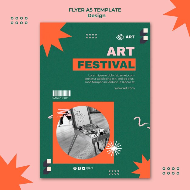 Modello di volantino di design artistico