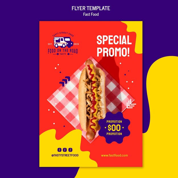 Modello di volantino di fast food