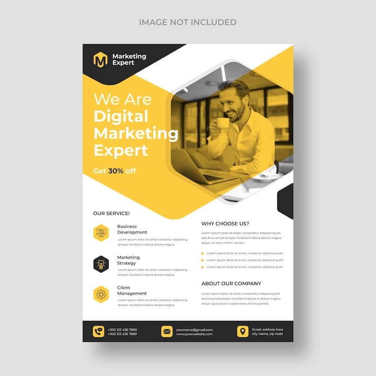 PSD gratuito modello di volantino di marketing digitale moderno