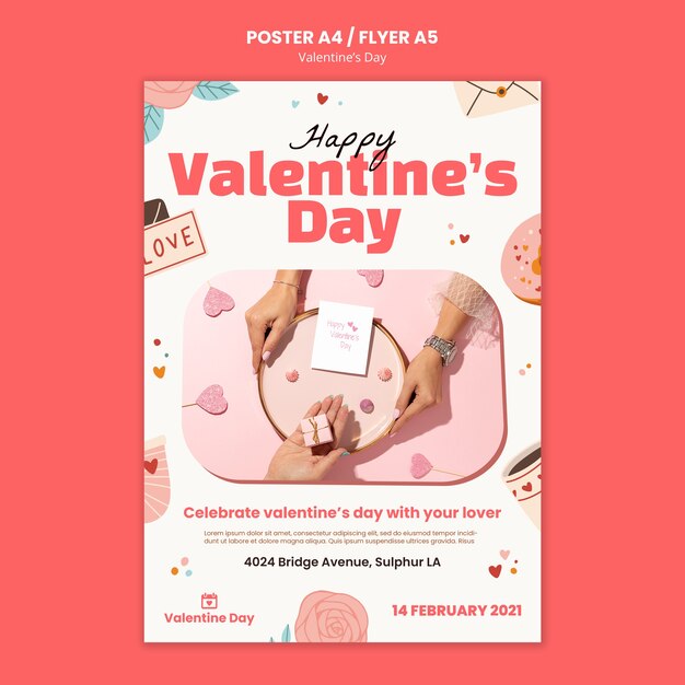 Modello di volantino di San Valentino