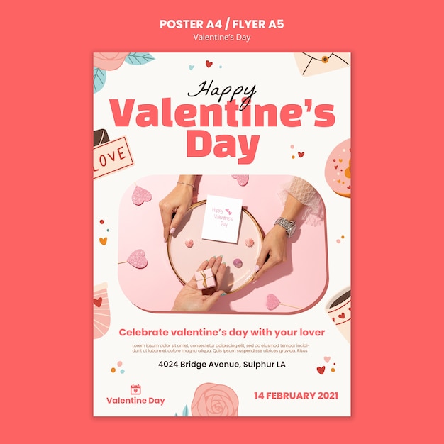 Modello di volantino di San Valentino