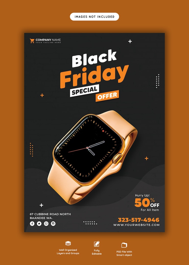 PSD gratuito modello di volantino offerta speciale venerdì nero