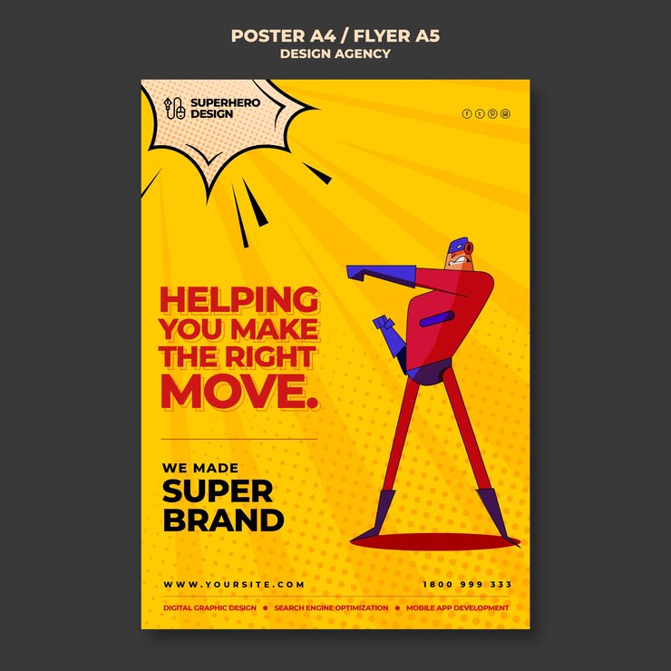 PSD gratuito modello di volantino per agenzia di design